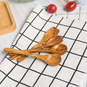 Olive Wood Small Spoon, Wooden Seasoning Spoon, Baby Feeding Spoon, Coffee Stirrer
